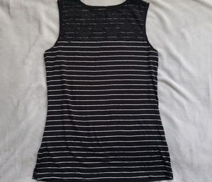 THE LIMITED Striped Lace Tank